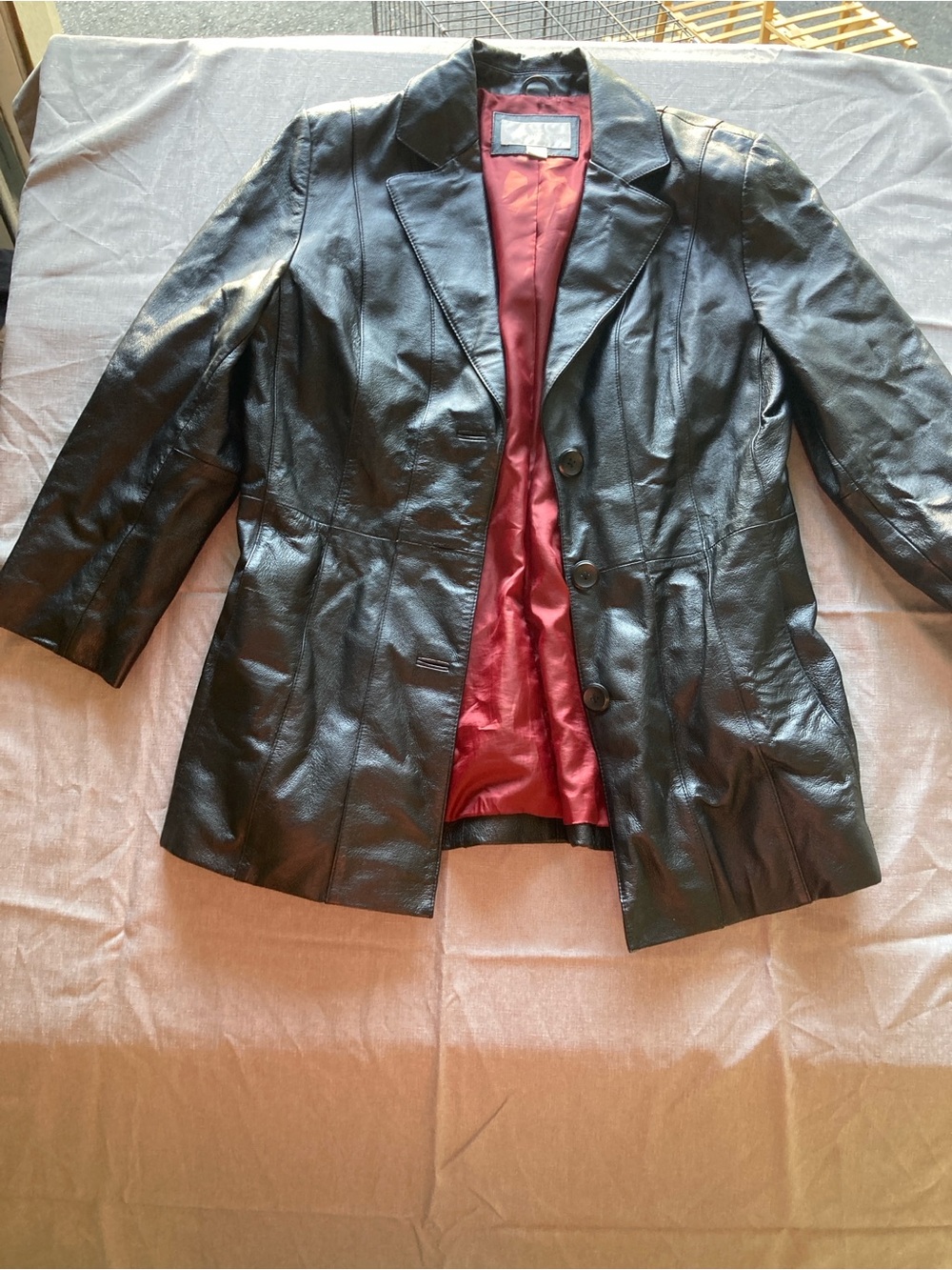 Worthington leather jacket with Red Satin Lining fall